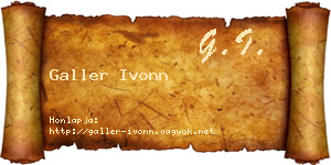 Galler Ivonn névjegykártya